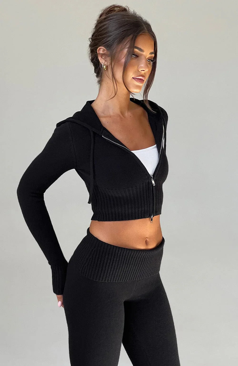 OPAL ZIP HOODIE - BLACK