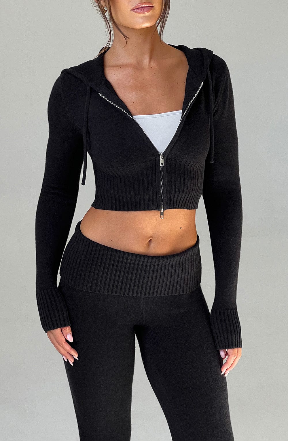 OPAL ZIP HOODIE - BLACK