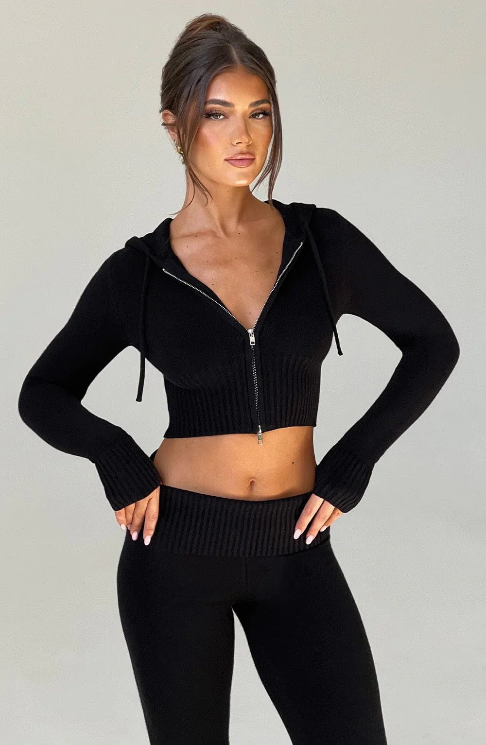 OPAL ZIP HOODIE - BLACK