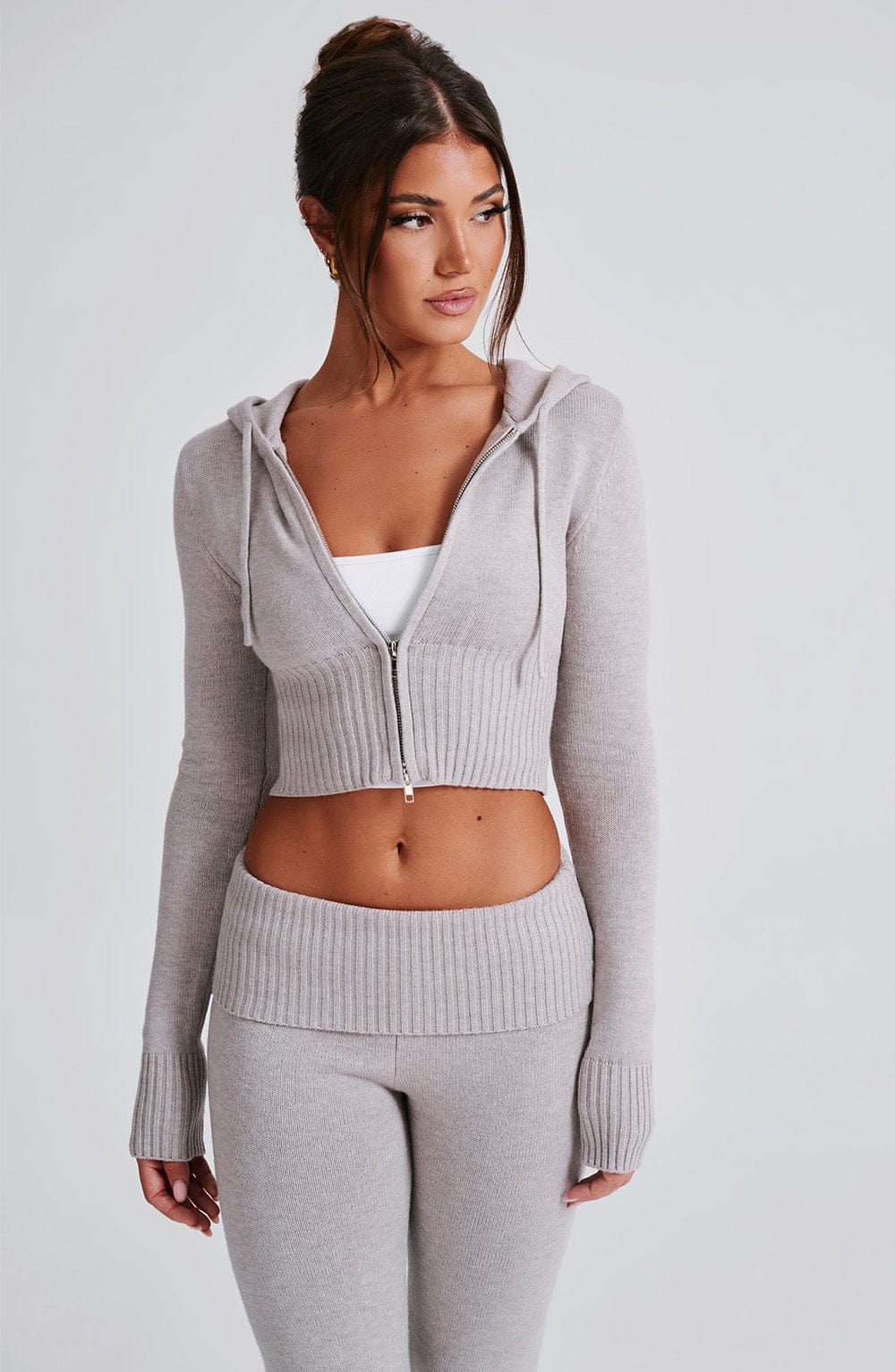 OPAL ZIP HOODIE - LIGHT GREY