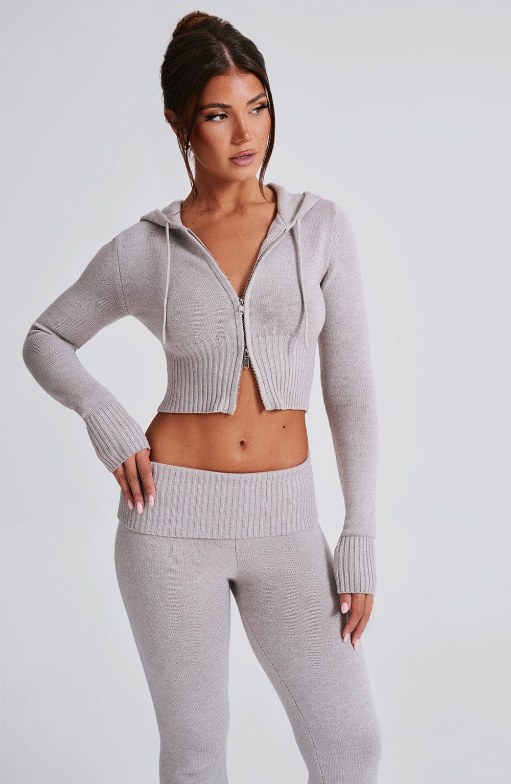OPAL ZIP HOODIE - LIGHT GREY