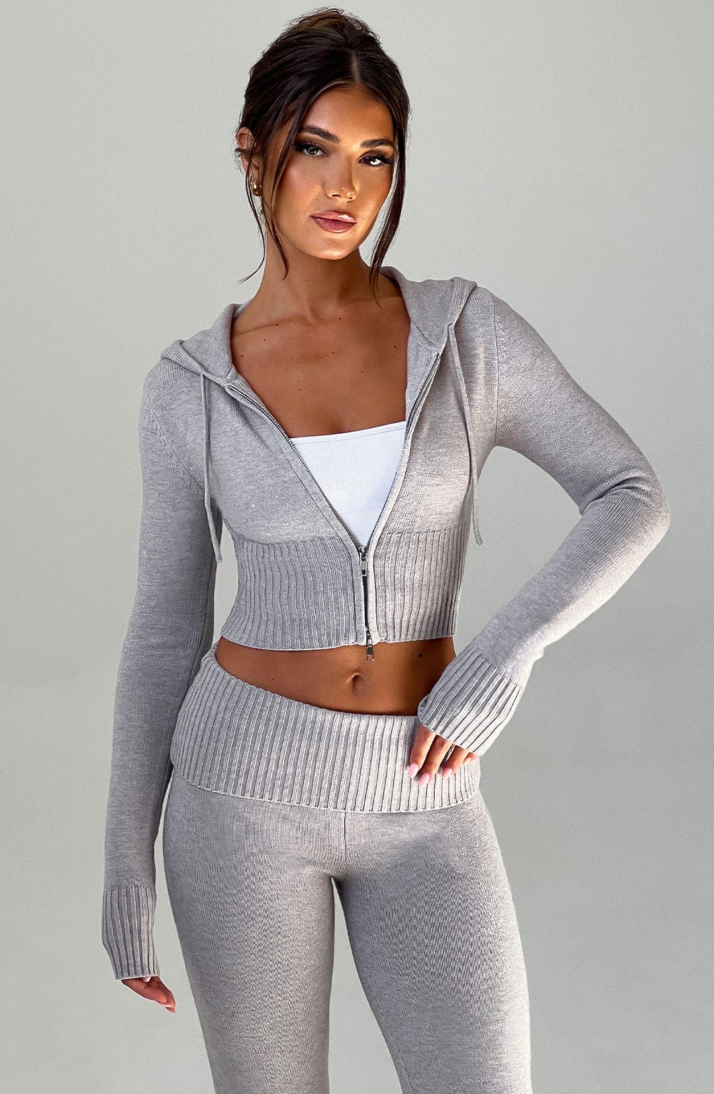 OPAL ZIP HOODIE - LIGHT GREY