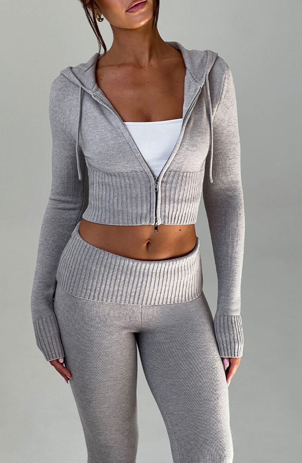 OPAL ZIP HOODIE - LIGHT GREY