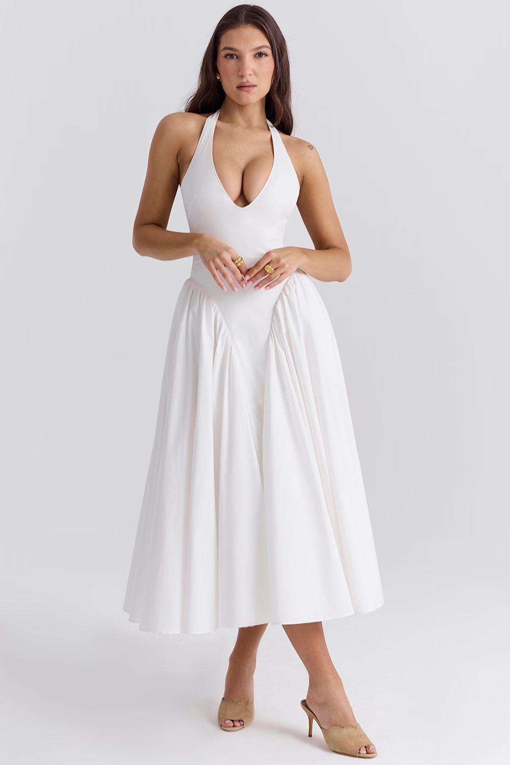 MIRA MIDI DRESS - WHITE