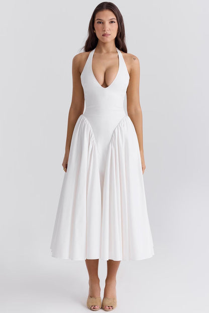 MIRA MIDI DRESS - WHITE