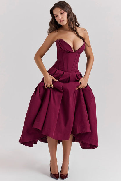 ZARIA MAXI DRESS - WINE