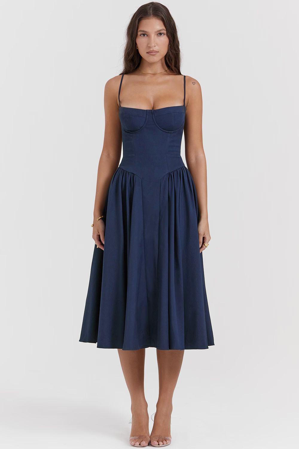 PENELOPE MIDI DRESS - NAVY