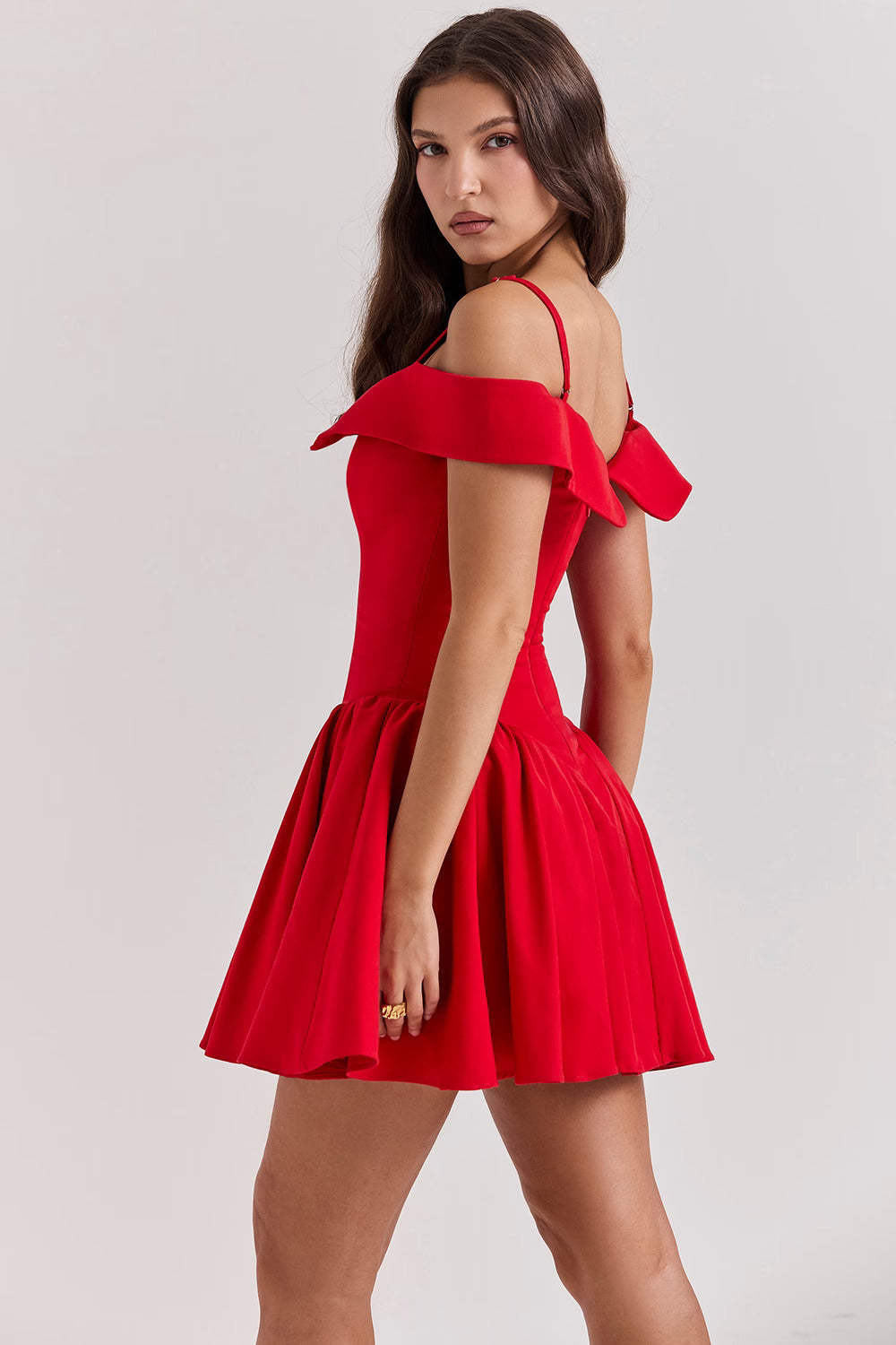 ISLA MINI DRESS - SCARLET