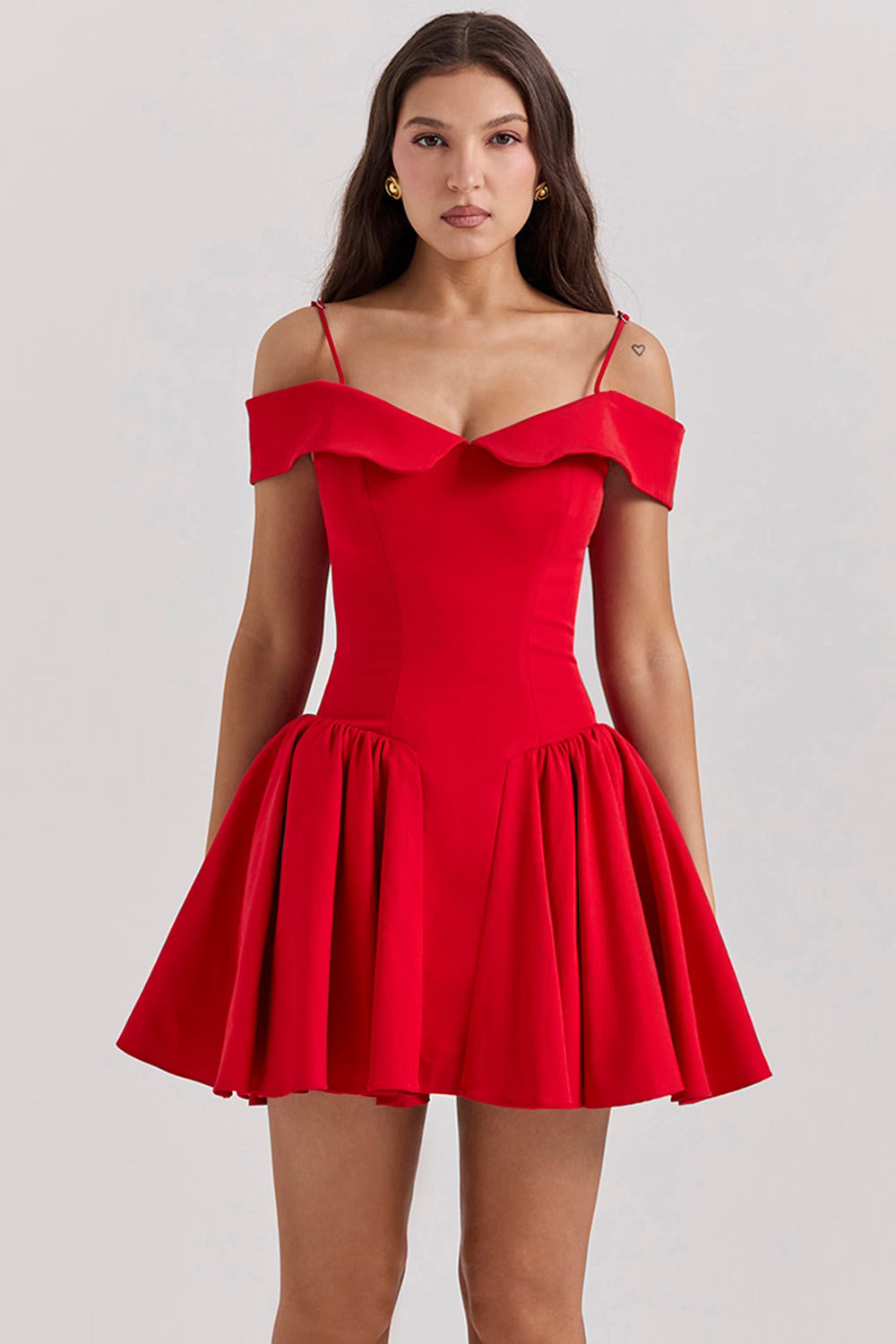 ISLA MINI DRESS - SCARLET