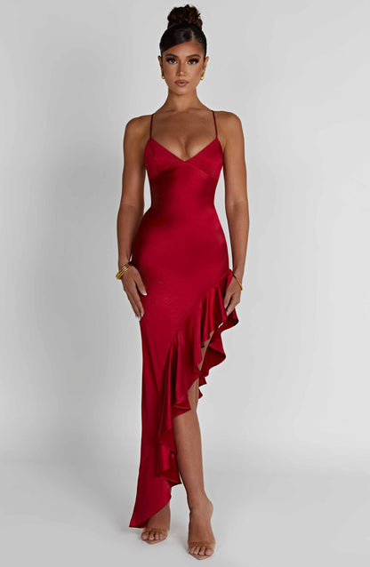 ELENA MIDI DRESS - Red