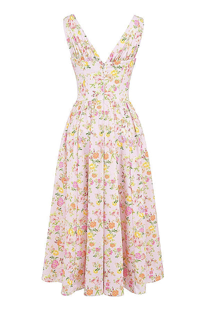 CRYSTAL MIDI DRESS - PINK MEADOW