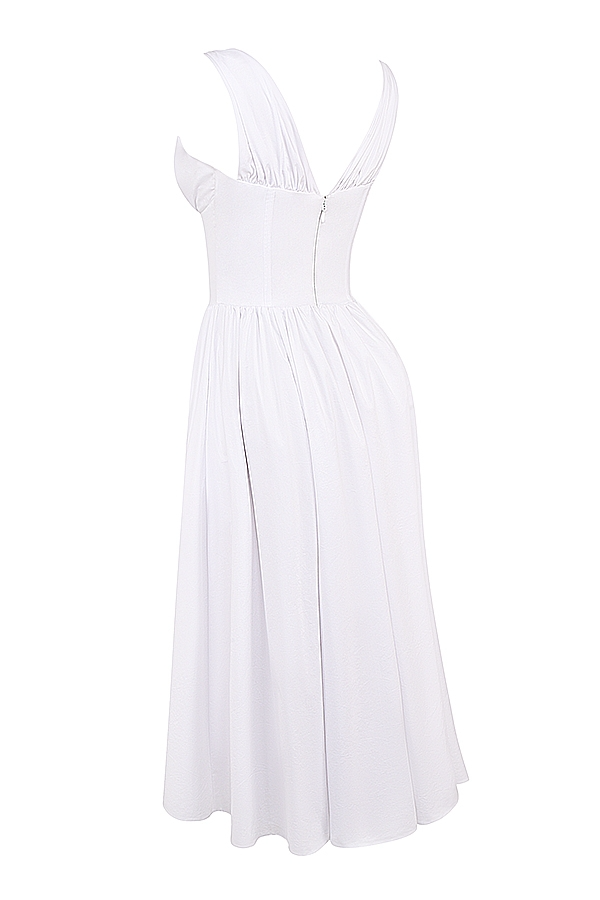 CRYSTAL MIDI DRESS - WHITE