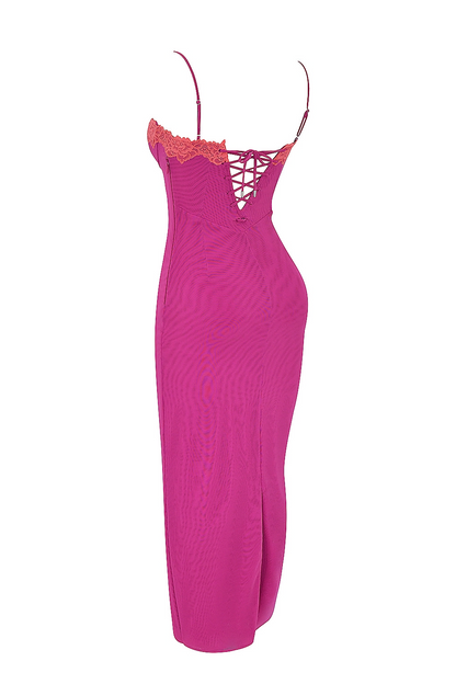 ARIELA MAXI DRESS - RASPBERRY LACE