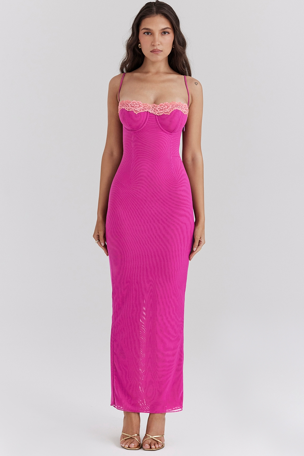 ARIELA MAXI DRESS - RASPBERRY LACE