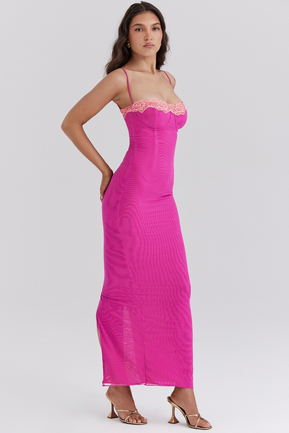 ARIELA MAXI DRESS - RASPBERRY LACE