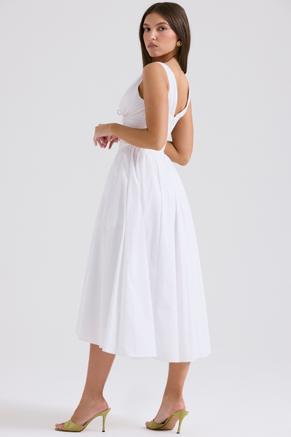 CRYSTAL MIDI DRESS - WHITE