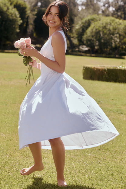 CRYSTAL MIDI DRESS - WHITE