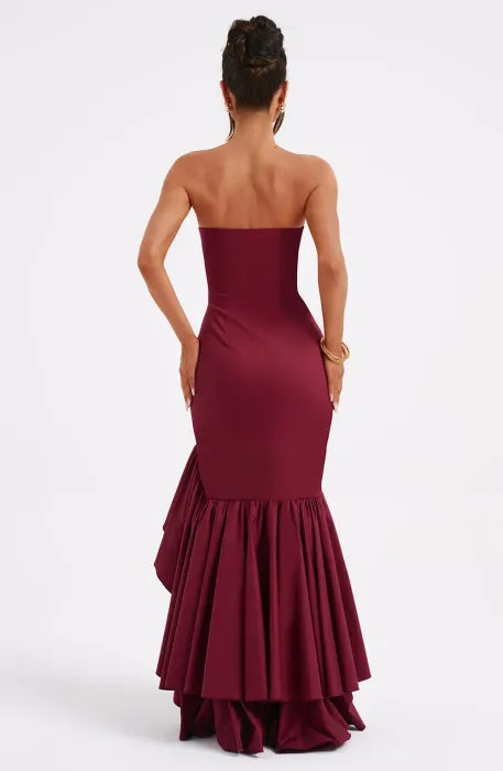 LILITH MAXI DRESS - BURGUNDY