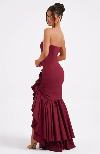 LILITH MAXI DRESS - BURGUNDY