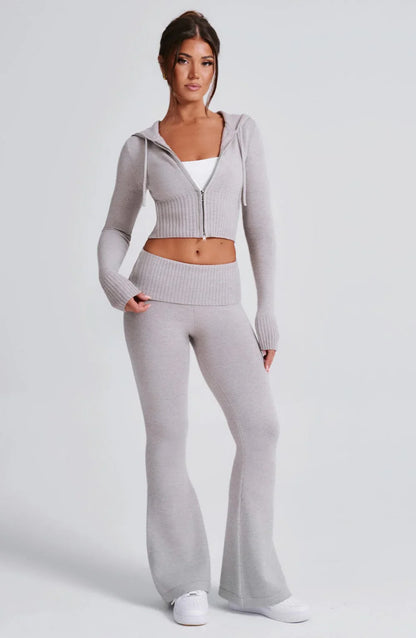 OPAL ZIP HOODIE  - LIGHT GREY